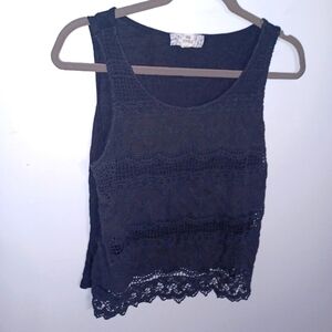 Pink Republic W Sz L Black Sleeveless Shirt